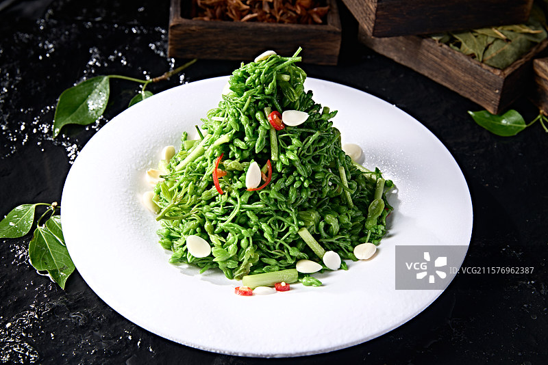 健康素食小凉菜凉拌夜兰花菜图片素材