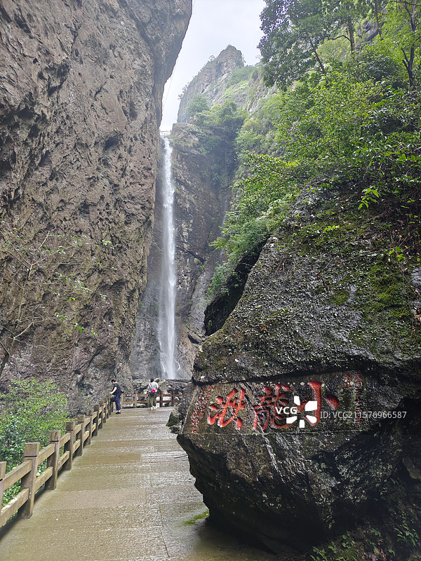 自然风景-浙江温州-灵岩景区小龙湫瀑布图片素材