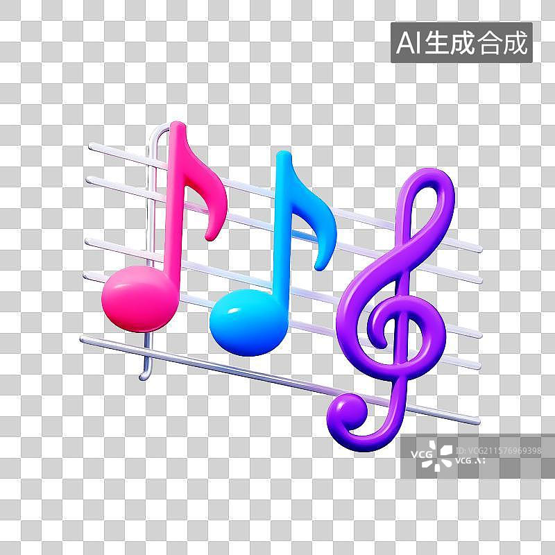 【AI数字艺术】音符五线谱图片素材