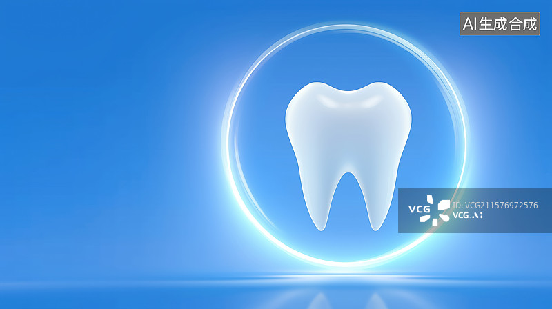 【AI数字艺术】发光背景中的白色牙齿模型图片素材