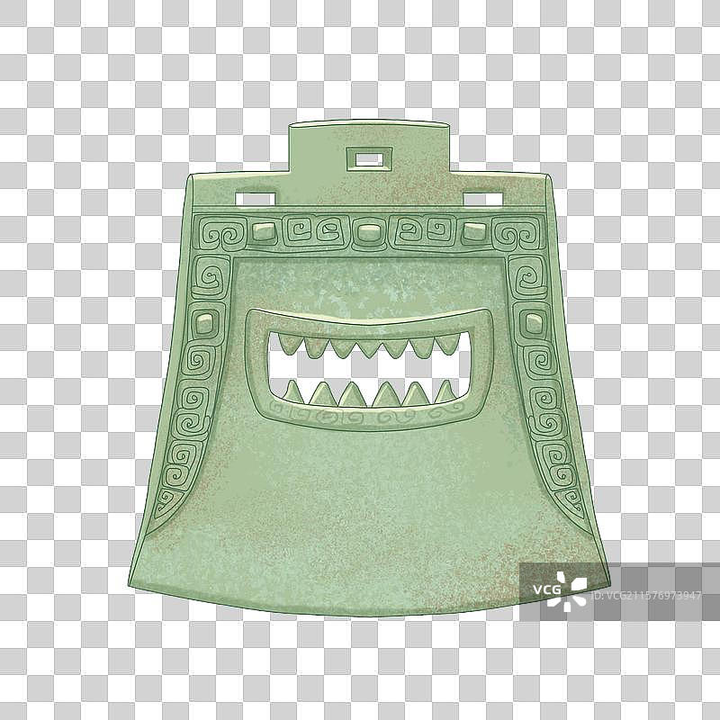 商目雷纹方内青铜钺图片素材