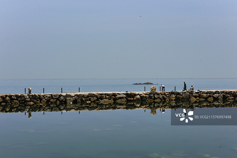 海岸堤坝海景风光图片素材
