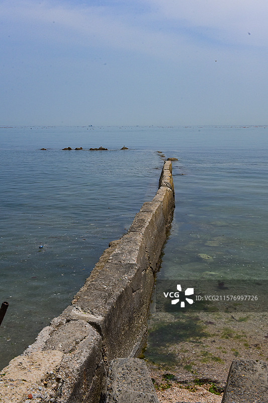 海岸堤坝海景风光图片素材