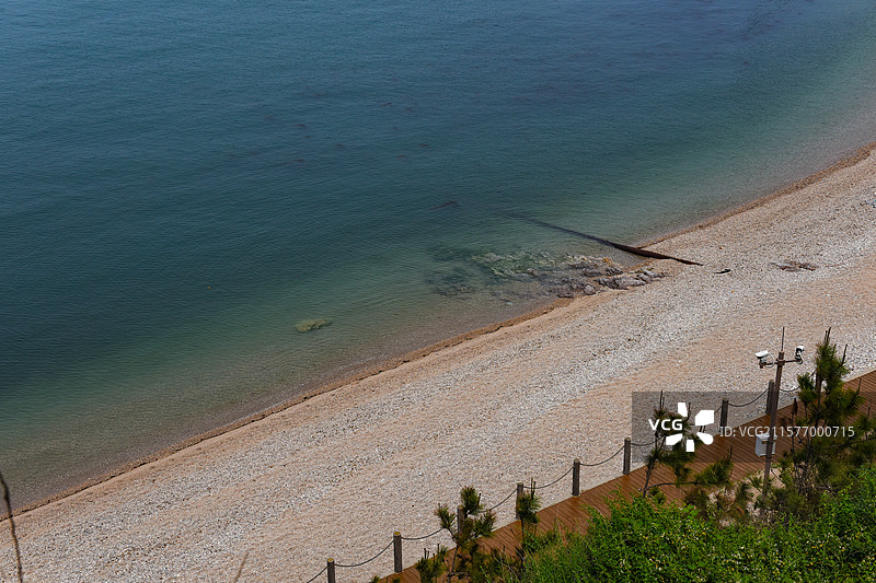 俯瞰长岛望夫礁风景区沙滩海景风光图片素材