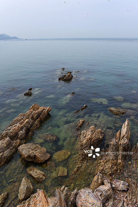 俯瞰长岛望夫礁风景区礁石近景图片素材