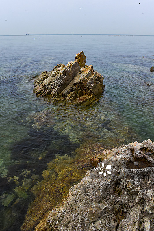 长岛望夫礁风景区礁石近景图片素材