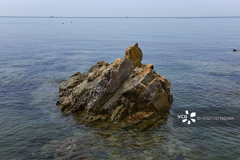 长岛望夫礁风景区礁石近景图片素材
