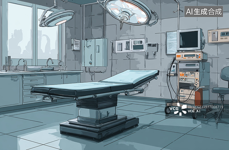 【AI数字艺术】手术室内部场景图片素材