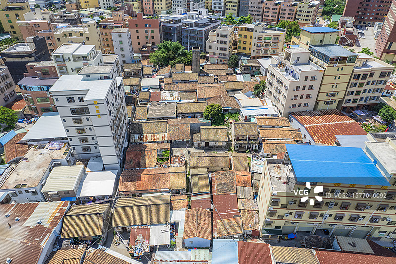 东莞城市塘厦溪头村老旧街区图片素材
