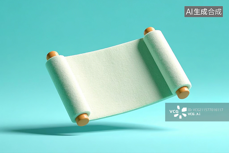 【AI数字艺术】毛绒卷轴创意装饰图标图片素材