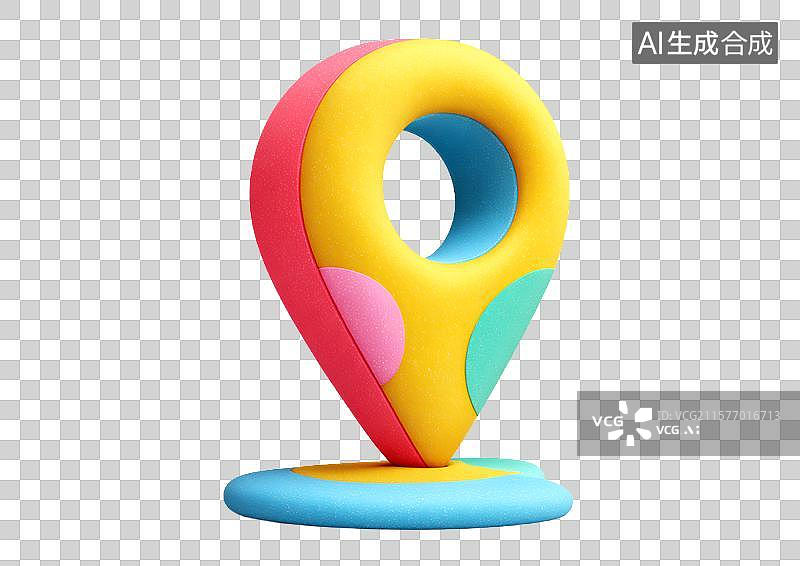 【AI数字艺术】【免抠png素材】彩色卡通地图坐标图片素材