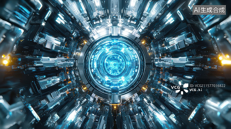 【AI数字艺术】科幻科技装置内部结构图图片素材