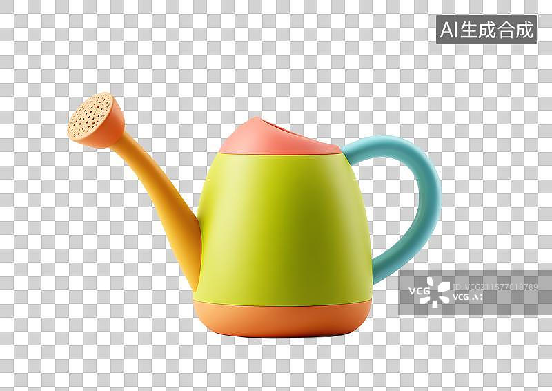 【AI数字艺术】【免抠png素材】一个彩色卡通浇水壶图片素材