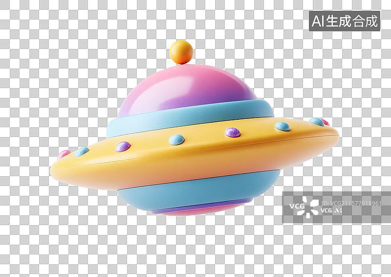 【AI数字艺术】【免抠png素材】3D卡通宇宙飞船图片素材