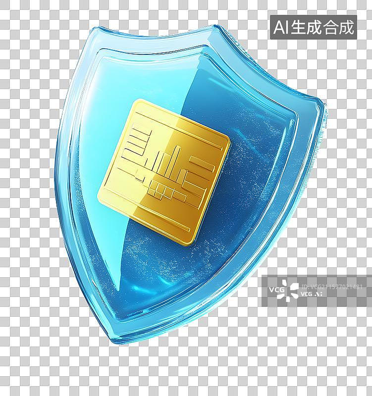 【AI数字艺术】金融理财安全保护3D安全保护盾图片素材
