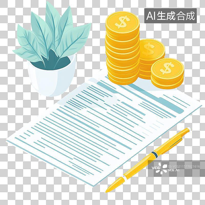 【AI数字艺术】商务金融理财投资保险插图插画图片素材