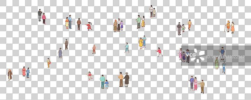 不同年龄段的人物插画图片素材