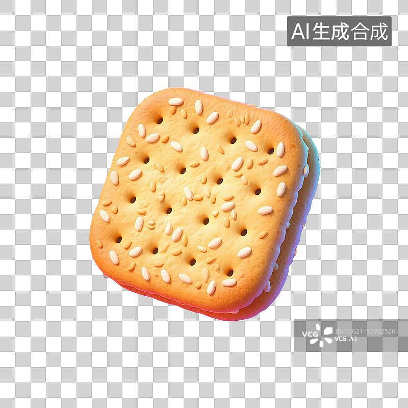 【AI数字艺术】C4D卡通风格芝麻薄脆饼图片素材