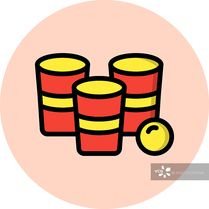 啤酒乒乓球图标设计图片素材