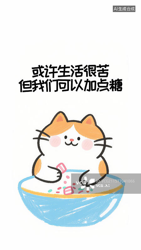 【AI数字艺术】或许生活很苦，但我们可以加点糖图片素材