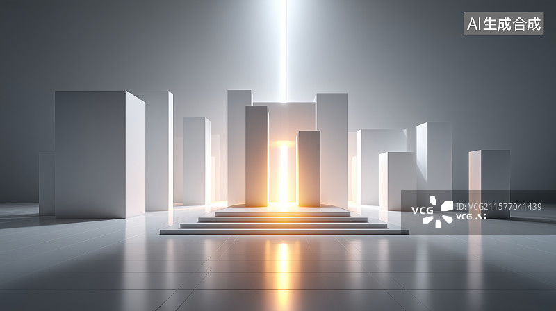 【AI数字艺术】未来感建筑走廊图片素材