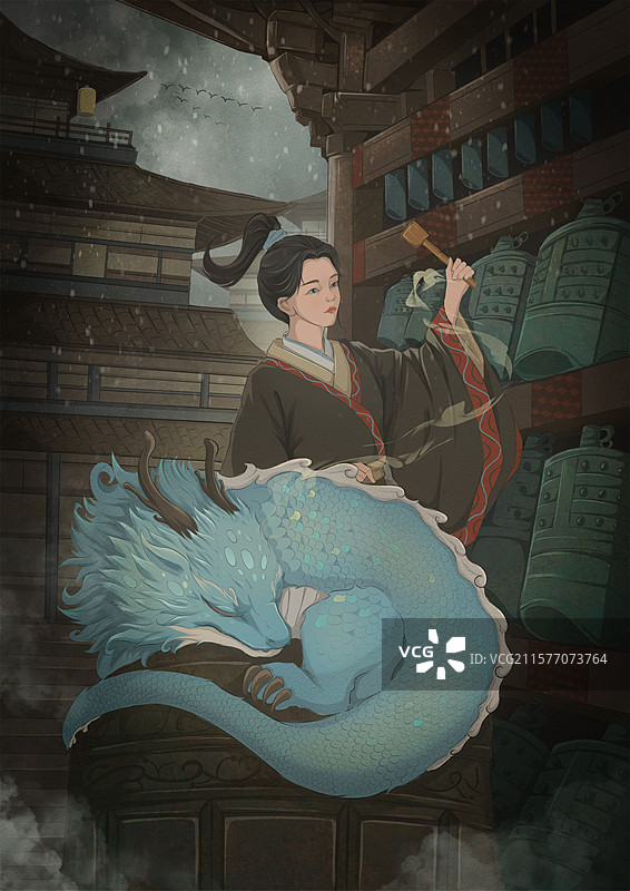 龙生九子之蒲牢图片素材