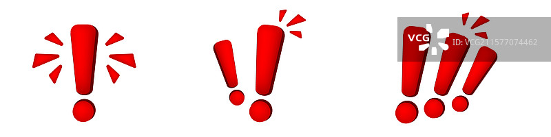 不同风格的红色感叹号图片素材