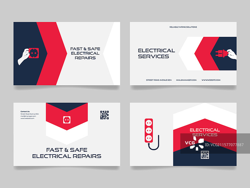 电气行业名片模板图片素材