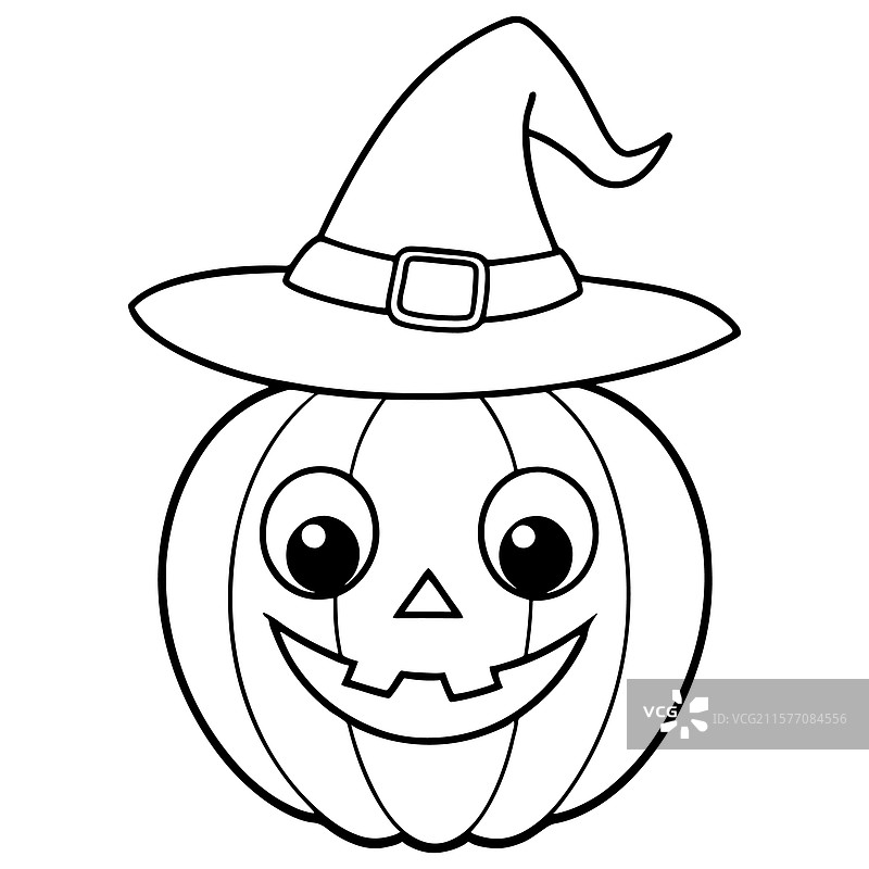 可爱的万圣节南瓜涂色页供孩子们使用图片素材