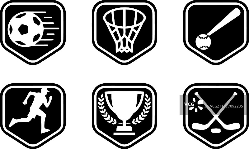 一组充满活力的体育标志图片素材