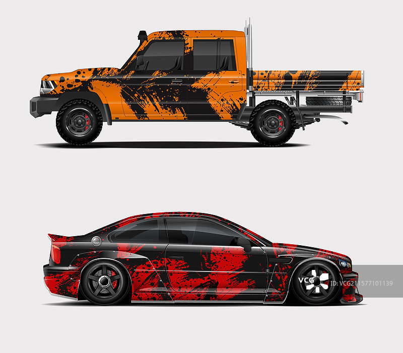 冒险车辆定制车身贴纸设计图片素材