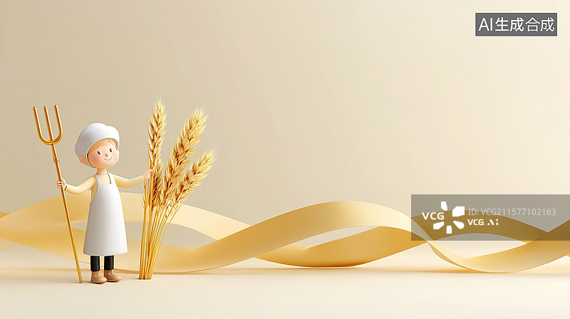 【AI数字艺术】卡通风格乡村振兴农业主题插画图片素材