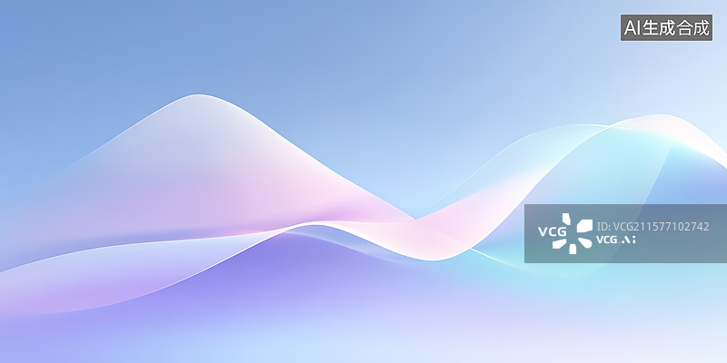 【AI数字艺术】蓝粉色抽象流动发光丝绸曲线背景图片素材