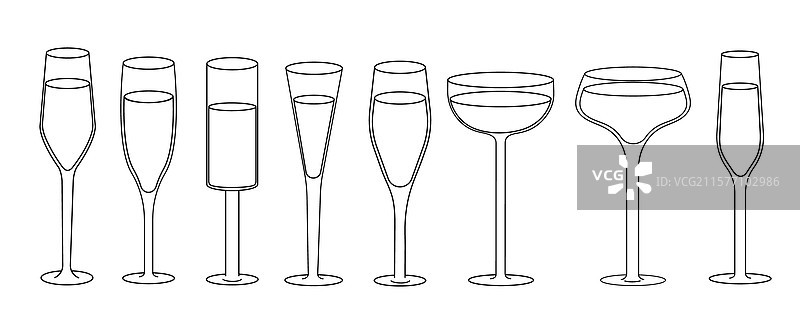 婚礼派对酒杯套装图片素材