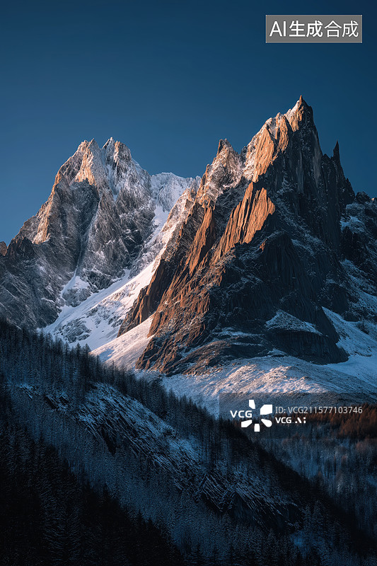 【AI数字艺术】雪山图片素材
