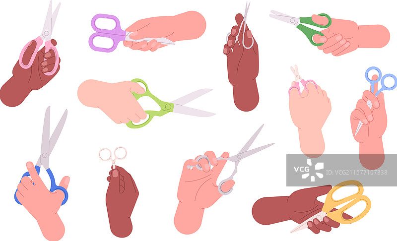 人手握着剪刀进行美甲图片素材