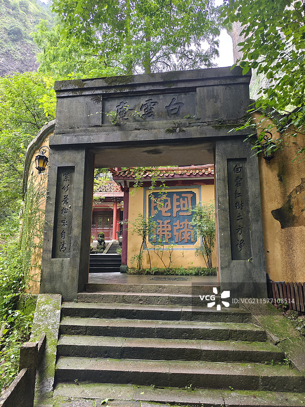 人文风景-浙江温州-雁荡山灵峰景区人文景观图片素材