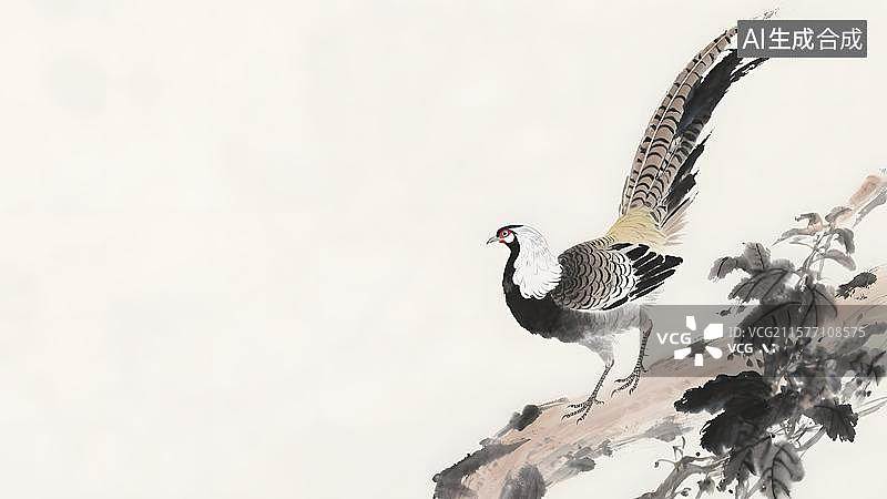 【AI数字艺术】水墨画居右图片素材