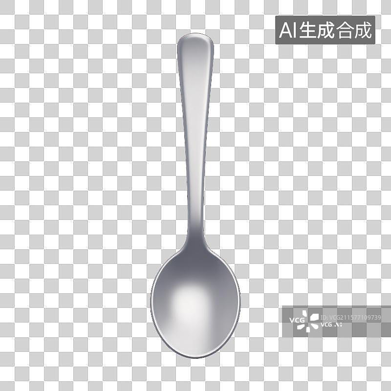 【AI数字艺术】简约白色勺子的3D素材图片素材