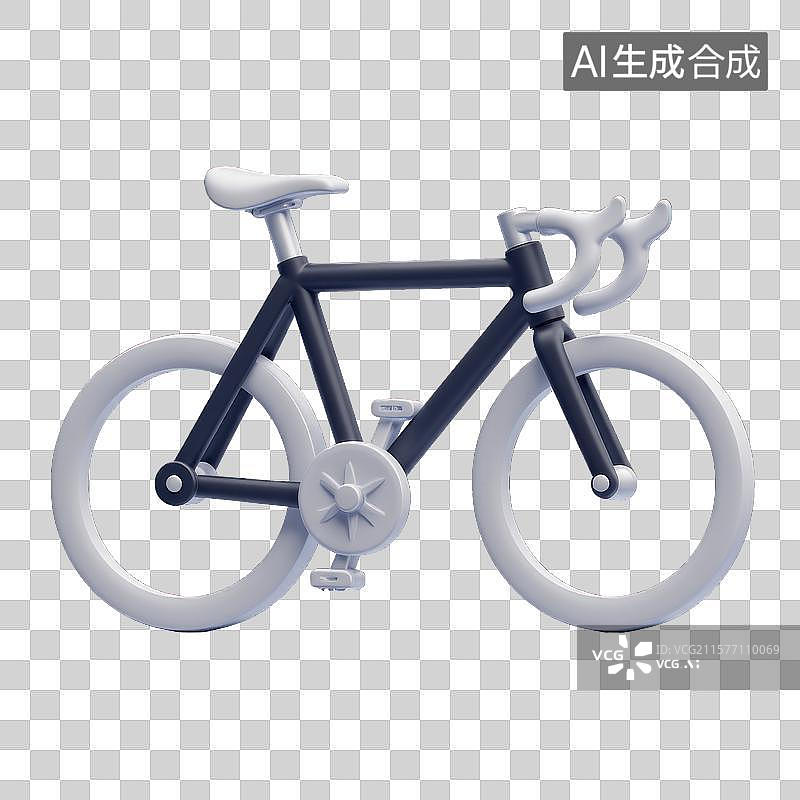 【AI数字艺术】简约风格自行车模型图片素材