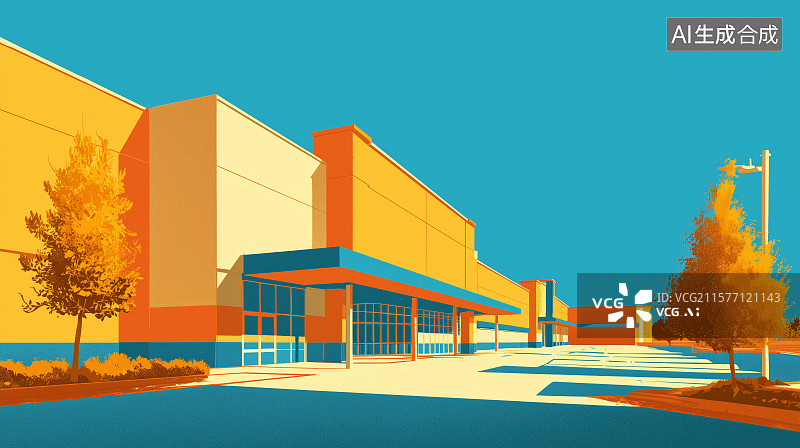 【AI数字艺术】现代商业建筑外观图片素材