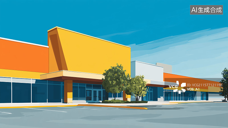 【AI数字艺术】现代商业建筑外观图片素材