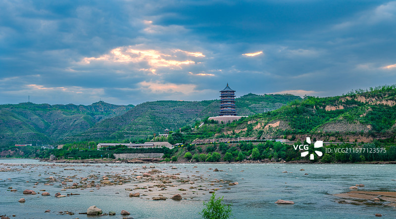 陕西榆林市黄河东渡景区二碛天险/碛口古镇图片素材