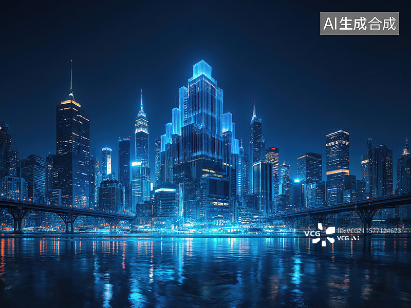 【AI数字艺术】未来都市夜景图片素材