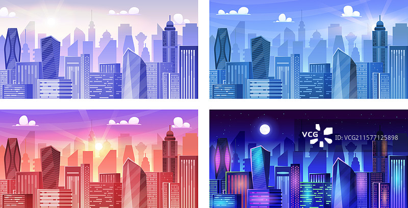 白天的城市天际线与摩天大楼图片素材