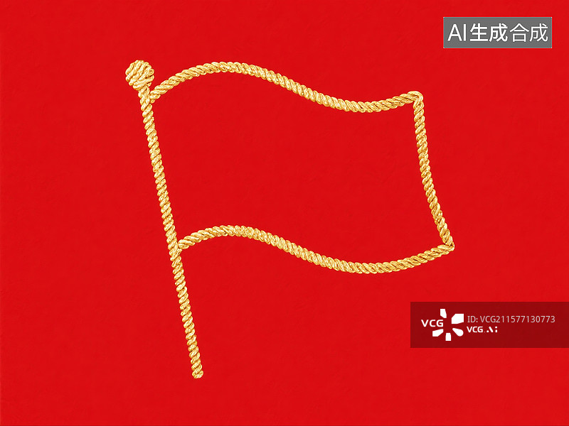 【AI数字艺术】红色的旗帜背景图图片素材