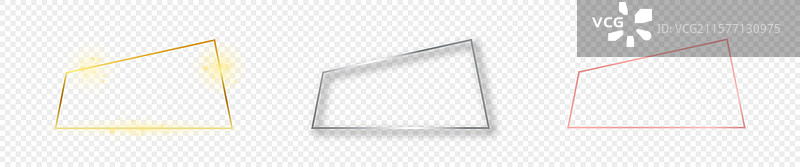 三组梯形框架图片素材