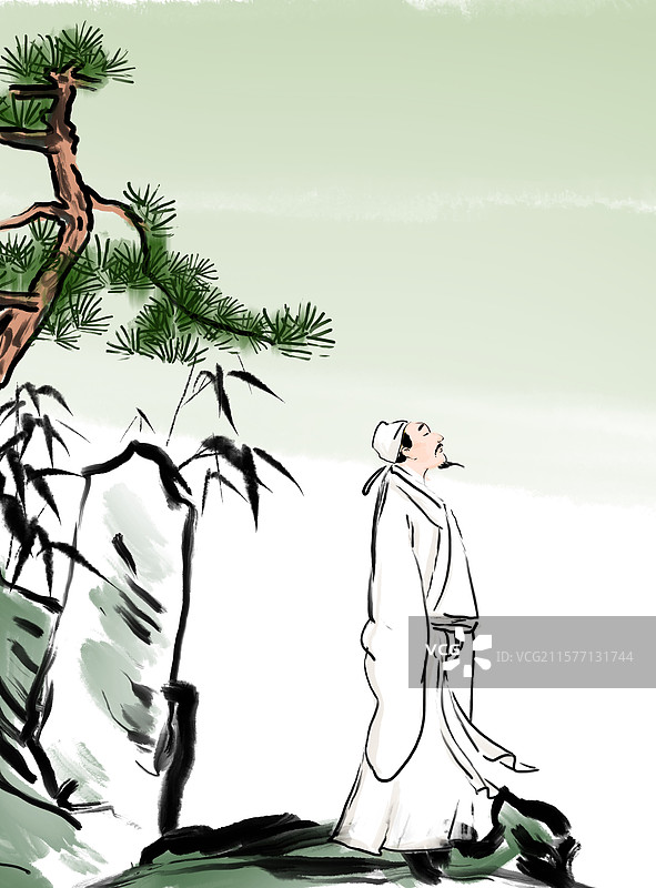 王昌龄 辛弃疾,宋代 古代 文学 诗人 人物 插画图片素材