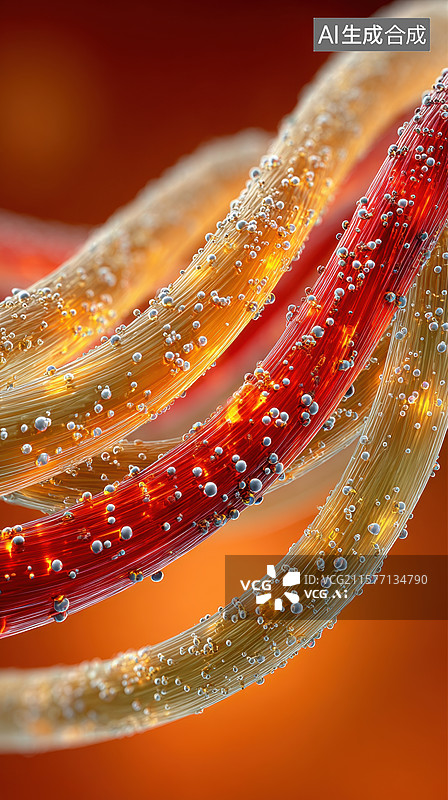 【AI数字艺术】流动的光带与粒子图片素材