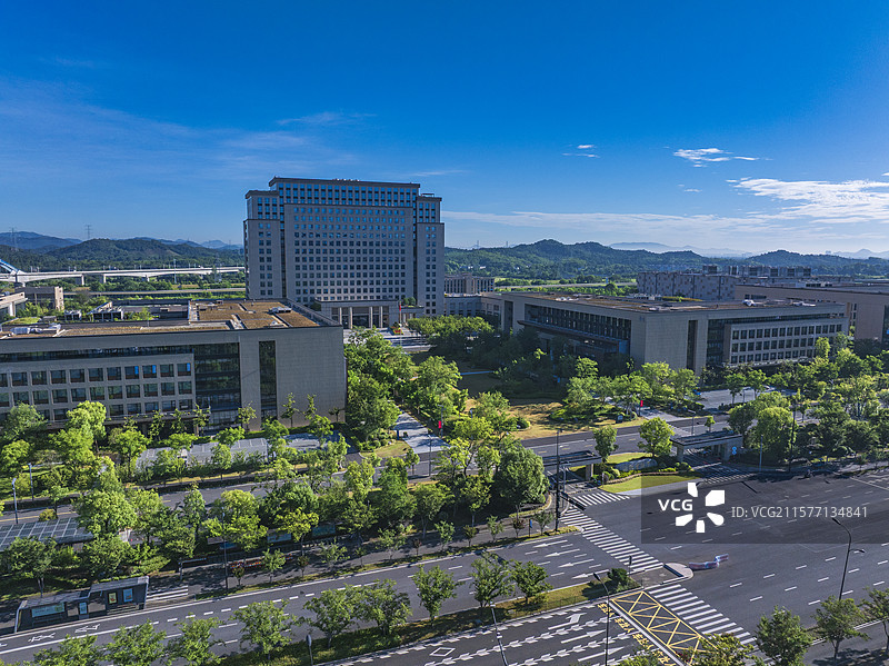 航拍杭州余杭区之江实验室图片素材
